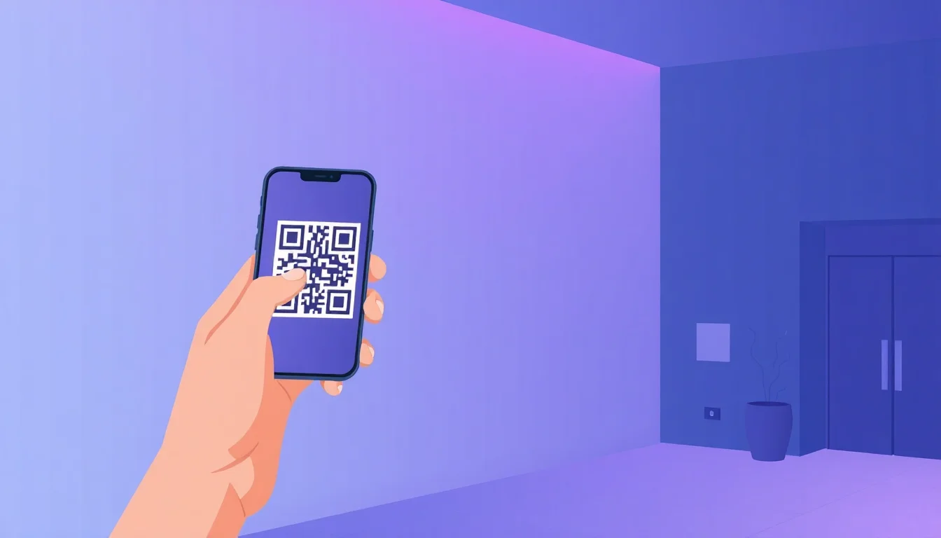 Smartphone scanning a QR code to load a Living Page
