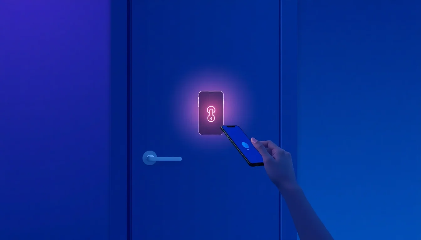 Smart lock unlocking as visitor approaches