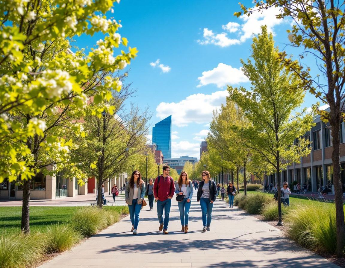 Auraria Campus walkway sunny