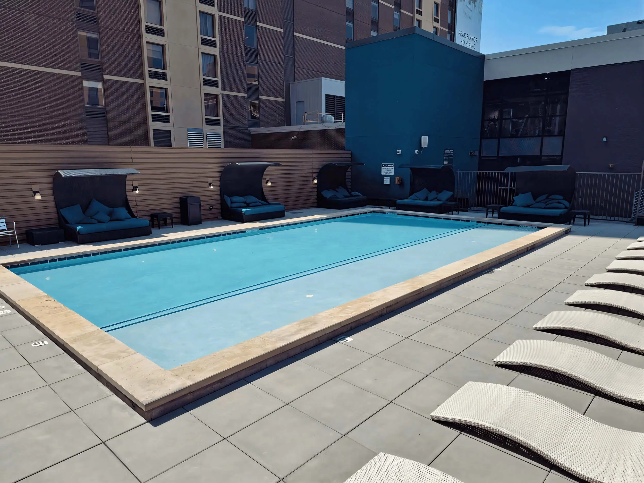 rooftop tanning pool, year-round