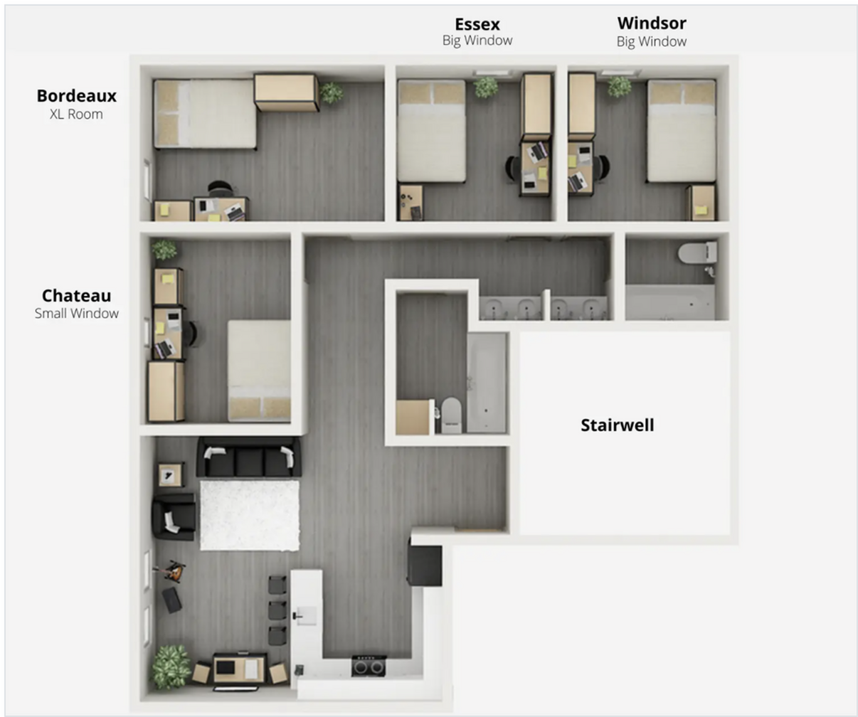 4×2 Corner layout