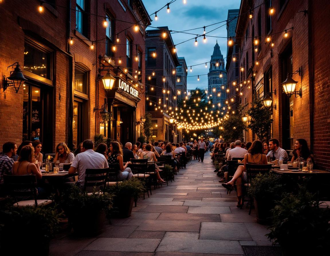 Alley with string lights