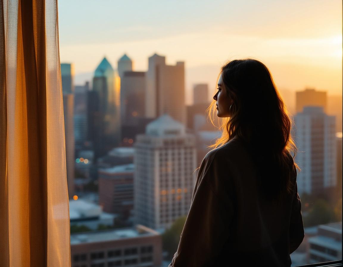 Riley at her window — your daily view