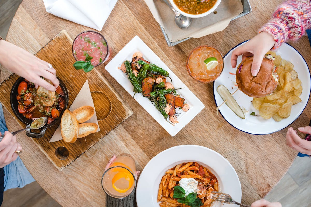 Hands across the table — family time at Olive & Finch (real photo)