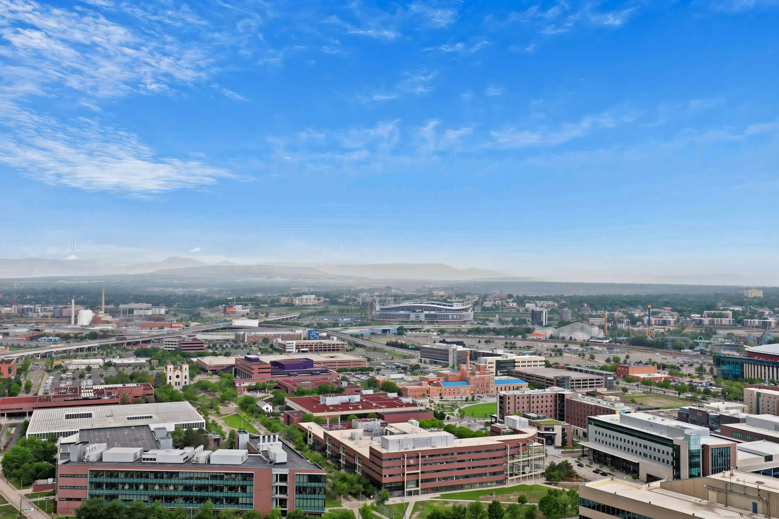 LoDo from above — Auraria Lofts in context (real photo)